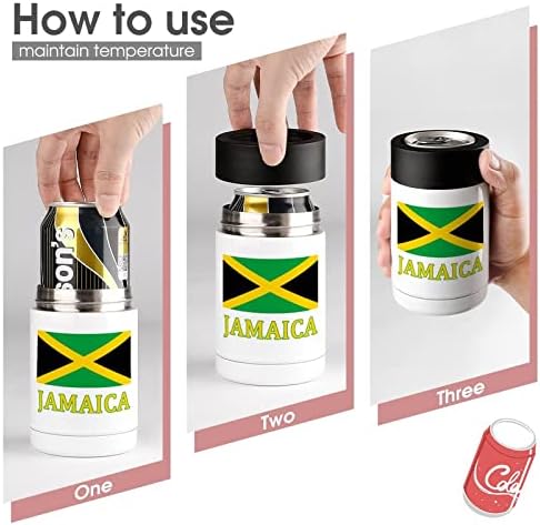 Јамајканско знаме ладилни чаши од не'рѓосувачки челик Изолиран конзерва за ладилници на ладилници со капаци за женски мажи подароци