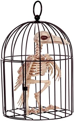 Луда коска скелет врана во кафез