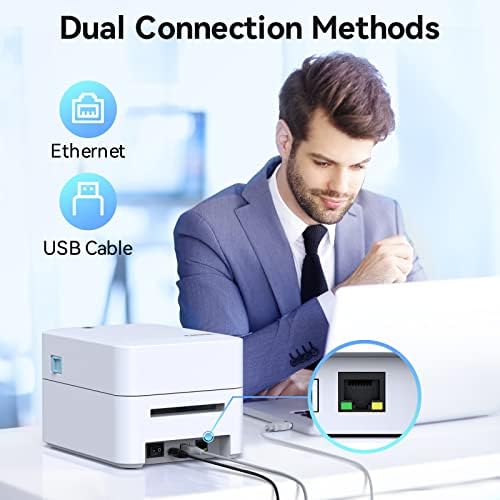 iDPRT Label Maker - 3 Thermal Printer for Small Business, Print Variety of Label Types via USB or LAN Network Connectivity, Desktop Label Printer for Home, Office & Warehouse, Support Multi-Systems