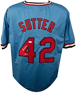 Брус Сатер автограмираше Сент Луис Кардиналс Обичајна сина бејзбол дрес HOF 06 натпис - JSA COA