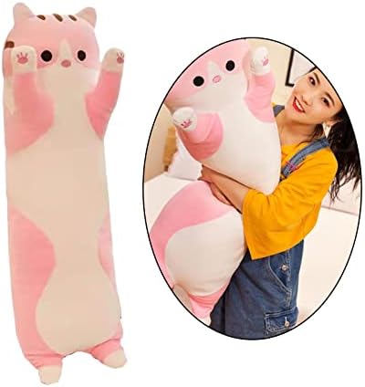 Играчка за мачка со предолга, која може да се разгори, симпатична перница за мачки за деца, розова 110 см