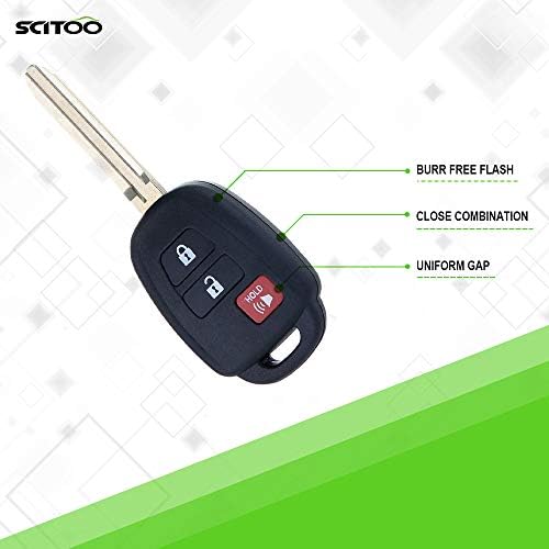 SCITOO 1pc 3 Копчиња Без Клуч Далечински Автомобил Несечен Предавател Клуч Фоб Нов чип одговара 2013-2017 За Toyota RAV4 Prius C ПРИУС V HYQ12BDM