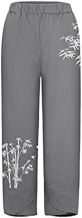Capенски Каприс Гуфесф за лето, женски летни исечени памучни постелнини Каприс панталони панталони со глуждови со џебови
