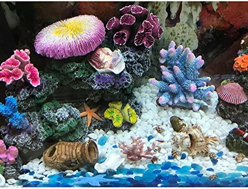 TJLSS прекрасен аквариум корал растително украси смола вештачки карпест декор риба резервоар корал гребен декорација камен аквариум позадина