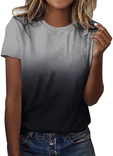 Adpan женски дневно лето печатење o врат резервоарот врвови со кратки ракави кошули за тренингот случајни лабави маички спандекс