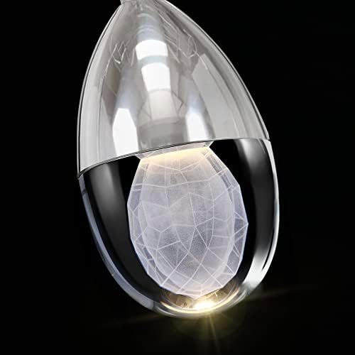 UntramleMeife 1-светло солза на солза со солза светло, светло за светло светло за висина на таванот во полирана финиш на никел, 8W затегната LED модерна театар за осветлување