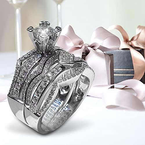 Женски прстен моден носат дијамантски дијамант -клев дијамантски прстен прстен ринг -розов ден на розовиот ден на в Valentубените
