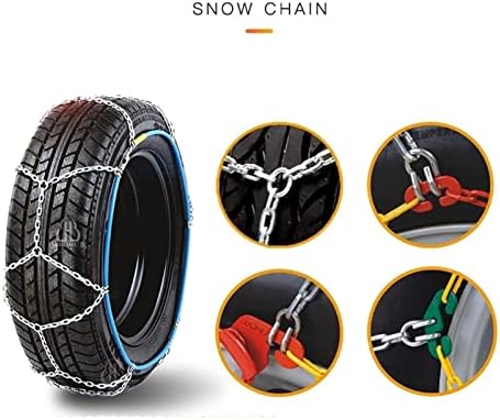 Снежни ланци на банда, сет од 2, анти-лизгање на снежен ланец за ланци на гуми за слабеење на автомобили