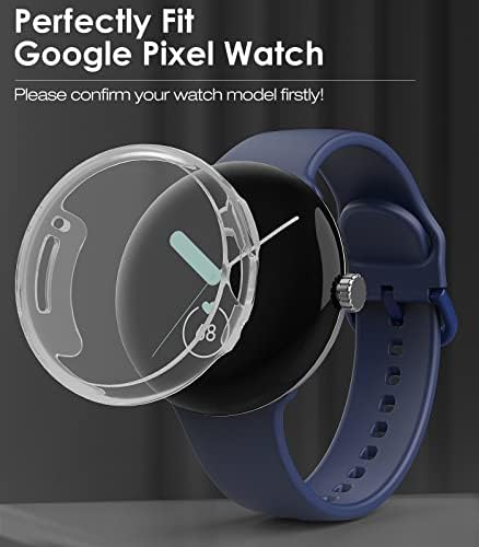 Заштитник на екранот Moko 2Pack Fit Fit Google Pixel Watch, мек TPU обложена браник за покривање на сеопфатниот екранот за часовници