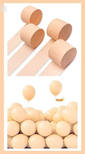 Партиви ретро балони со кајсија 120 парчиња 5 инчи и пастелна розова крепска хартија 4 ролни