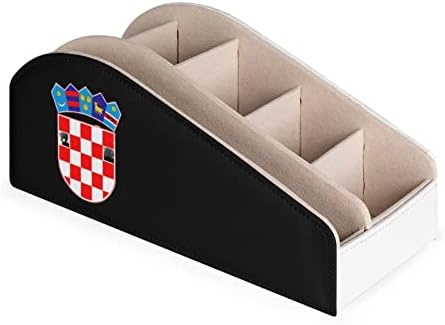 Хрватски Национален држач за далечински управувач на амблем со 6 оддели PU кожа далечински организатор за складирање за домашна