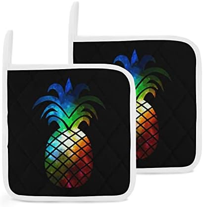 Galaxy Aneanapple Stos Scholds Topt Hoter Totes Potholders за готвење кујна 2-парчиња сет