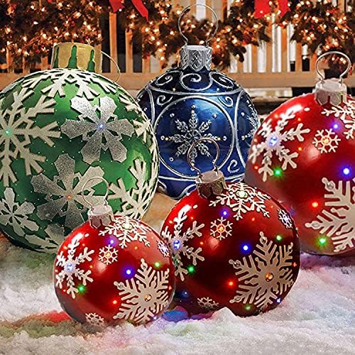 Haаомин на отворено Божиќ ПВЦ надувување украсена топка гигантска гигант Божиќ на надувување топка украси за новогодишни елки, божиќни топки