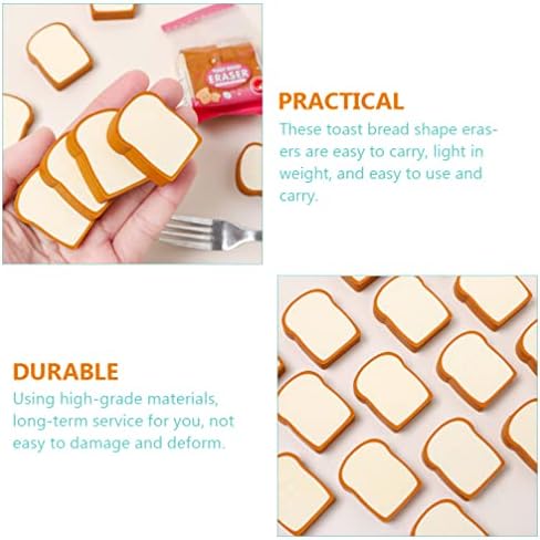 Училиште за училишни материјали Toyandona School School Suchion Shoots Toy Foods 12 парчиња тост леб за леб 3D леб, цртан филм молив, молив, бришење