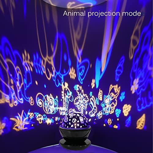 Starвезда проектор ноќно светло за деца за проекција за бебиња 360 ° ротирачки starвездено небо проекција ноќна светлина 8 бои Промена на