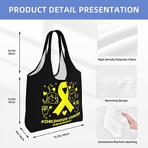 Детска свест за рак на рак платно торбички торбички за еднократна употреба торба за шопинг за дневни жени или мажи
