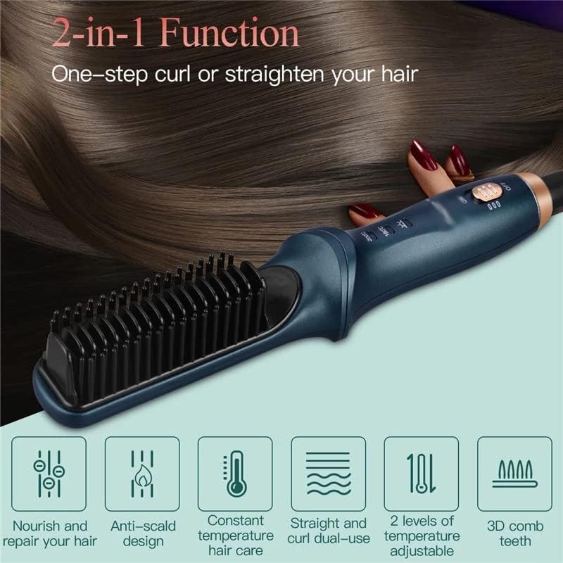 Xdkll 220v јонско брзо загревање мултифункционална четка за коса четка за коса, четка за чешел од 25 мм засилување на косата за виткање на