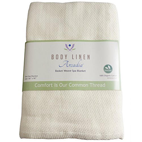 Органска памучна корпа за ткаење маса масажа ќебе по постелнина, органски памук, 66 на 90 инчи, пријатна боја на крем. Топло, меко и еколошки - 10 пакувања