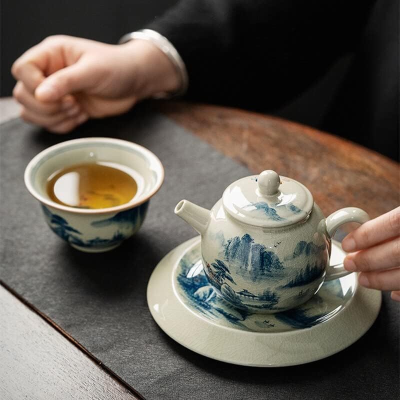 Рачно насликан пејзаж керамика котел гроздобер чај церемонија на чајник постави млеко олонг чај вратоврска гвана јин јасмин антички тип