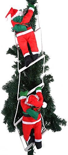 Баијак Качување на Дедо Мраз, украси од Дедо Мраз, искачување на Дедо Мраз за новогодишна елка во затворен/украсен украс за украси на отворено