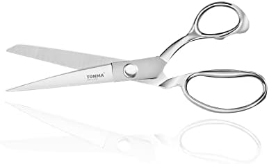 Ножици на ткаенини Tonma [направени во Јапонија] 10 -инчни професионални ножици за шиење за прилагодување на тешки јапонски цврсти не'рѓосувачки челични скроени ножиц?