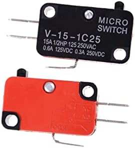 Gruni Rocker Switch 5PCS/LOT 250V 16A микробранова печка врата Аркада на цреша копче SPDT 1 NO 1 NC Micro Switch V-15-1C25