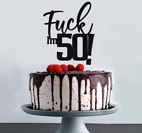 Ебам имам 50 торта за торта, навивања до 50 години, директно излез од 1972 година, украси за торта, смешно среќно 50 -ти роденденска забава за декорација, снабдување со црн