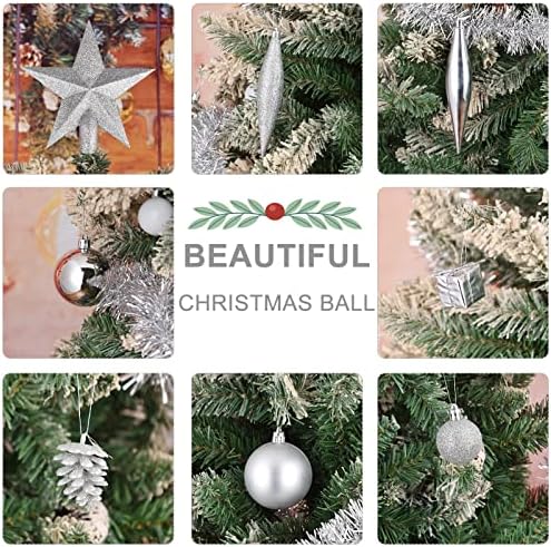 50 пакувања украси за новогодишни елки, украсени божиќни топки украс за декорација на дрвја со пакет за подароци за еднократно рачно, затворено/отворено виси топка ?