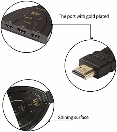 YLHXYPP 4K 3D Mini 3 Port HDMI-компатибилен прекинувач 1.4B 4K Splitter Splitter 3 во 1 Out Port Hub