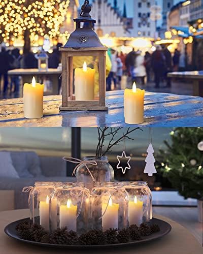 12 парчиња треперење свеќички со чај со далечински управувач и тајмер, реални свеќи за предводени столбови, свеќи со батерија за роденден на