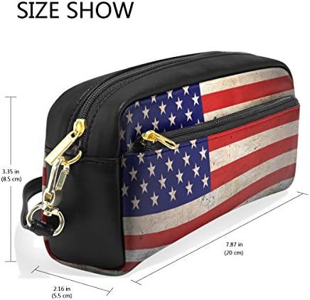 ВИПК СТУДЕНТИ ЦРНА ГОЛЕМО ГОЛЕМОТ СОСТОЈБА ПУ-кожен молив со молив, торбичка торба за торбички во стационарна кутија козметичка торба Ретро американска американс?