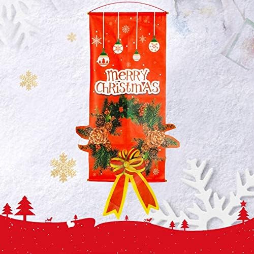 Bhxingmu Божиќна крпа виси крпа - креативен снежен човек елк прозорец виси крпа уметност симпатична висечка сликарска знамиња, божиќна градинарска