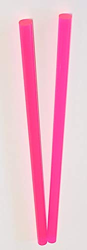 2 парчиња 1/2 дијаметар x 12 чиста розова флуоресцентна проucирна екструдиран акрилик - плексиглас луцит прачка - .50 DIA - 12,7 mm