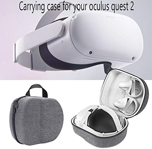 HouyifeiQinhu тврда заштитна торба за складирање на покритие за носење за vr vr var use vearts 2 vr слушалки за слушалки сива, 24,5x20x14cm