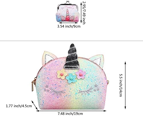 Кејеа Еднорози Подароци За Девојчиња - Еднорог Чанта Девојки Вкрстени Торби За Мали Девојчиња Симпатична Чанта За Тинејџери