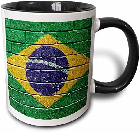 3дроза Национално Знаме На Бразил Насликано На Ѕид Од Тули Бразилска Кригла, 11 мл, Црно