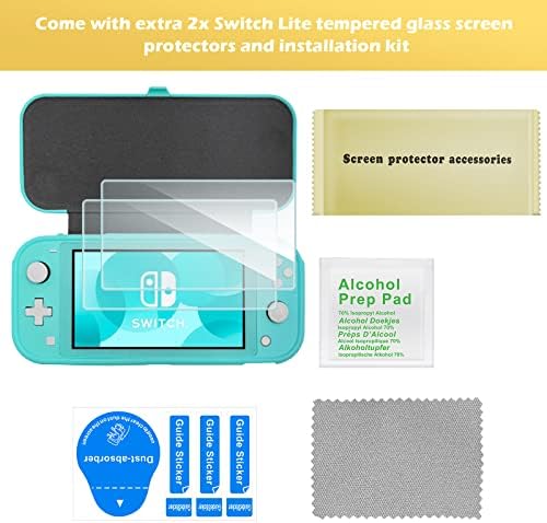 Procase Flip Cover for Nintendo Switch Lite со 2 пакувања заштитени стакленички екрани, тенок заштитен случај со магнетски одвојлив преден