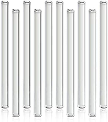 PQAPGT 4 Инчен Долг 10 Парчиња Стаклени Боросиликатни Цевки за Дување 12 мм Од 2мм Дебели Ѕидни Цевки, Проѕирни Цевки ЗА Уметност DIY