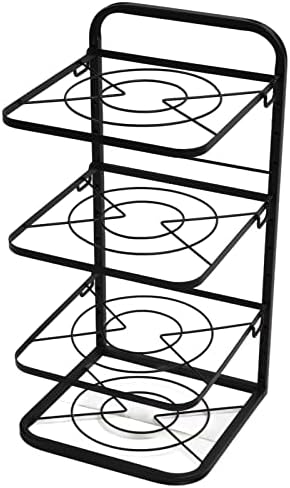 Кујна тава полица, елегантна организатор на садови од 4 нивоа, прилагодлива висина за мијалник за мијалник за шпорет на притисок