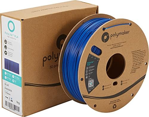Пакет на филамента на полимакер ПЛА, филамент за печатач PLA 3D 1,75мм - полилит PLA филамент 1,75 PLA пакет од 2, 2 бои, црвена/сина боја