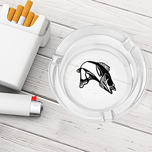 Walleye риба цртан филм цигари пушачи стаклени пепелници за пепел за таблета за домашни таблети
