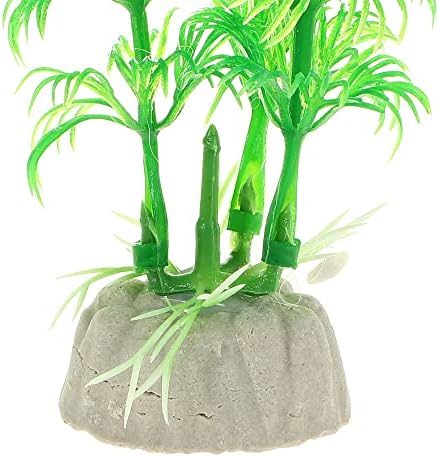 Vocoste 2 парчиња аквариум пластични растенија, вештачко водно растение за резервоар за златна рипка за пејзаж растенија декор, зелена боја