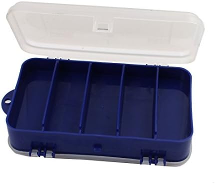 AEXIT пластични двојни организатори на алатки слоеви електронски компоненти за складирање на кутии за кутии за кутии со алатки сина