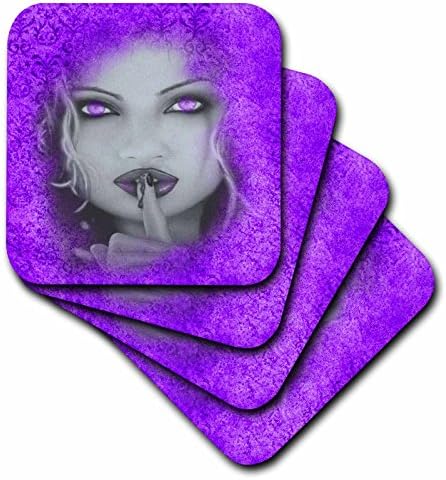 3dRose CST_128818_1 Виолетова Таписерија Позадина И Портрет На Убава Готски Стил Дама Со Виолетови Очи И Усни Меки Подлоги, Во собата на