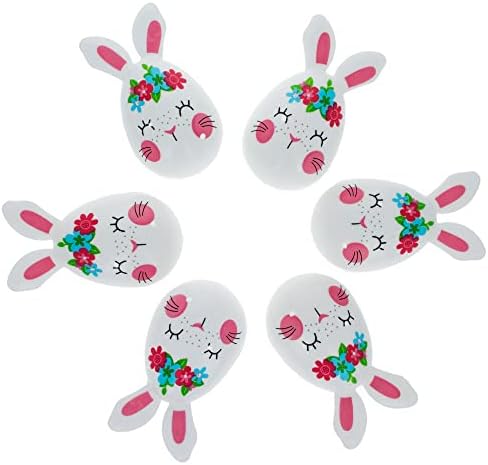 Комплет од 6 Зајаче Со Цвеќиња Пластични Велигденски Јајца