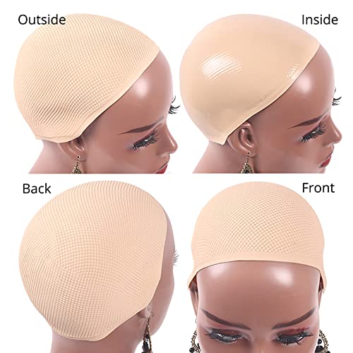 Nunify Non -Slip Silicone Cap за прикажување перики на главата на манекен со раменици - додатоци за дистрибуција на перика за салони