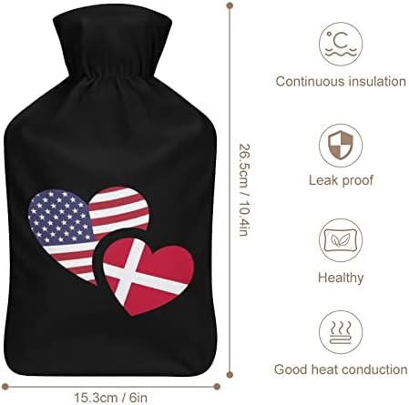Данска ниско знаме шише со топла вода со покритие симпатична гума вреќа со топла вода топла вода за кревет софа