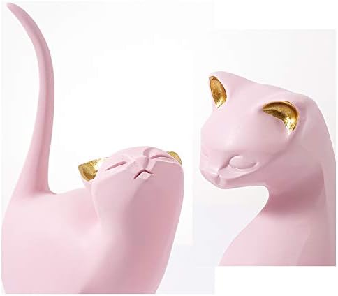 Whalecreation Pink Cat Figurine модерен стил Home Decor Decor Decold Toy Toy