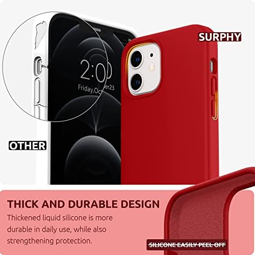 Surphy Silicone Case компатибилен со iPhone 12 Mini Case 5,4 инчи, течен силиконски телефонски случај дизајниран за iPhone