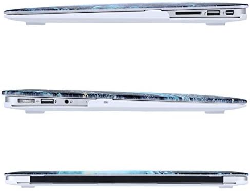 Мозио компатибилен со MacBook Air 11 инчи, куќиште на пластична креативна бранова мермер, тврда школка и заштитник на тастатурата, сина боја,